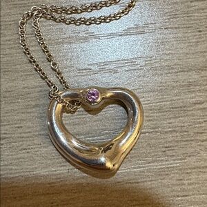 Tiffany & Co.  Necklace,with pink Sapphire stone  Necklace in Sterling Silver